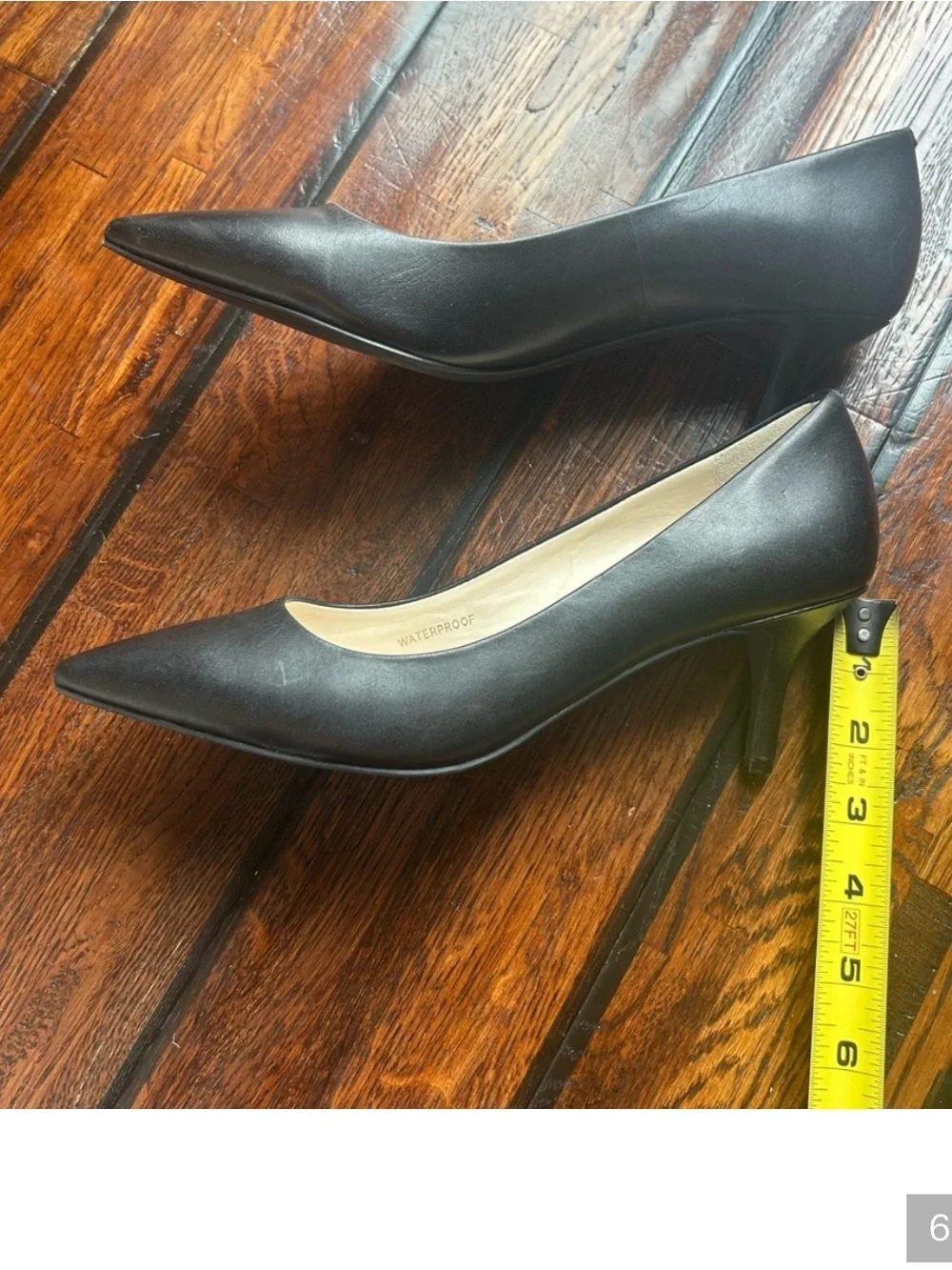 Cole Haan Black Pointed-Toe Kitten Heel Pumps